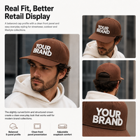 Gorra de Béisbol de 5 Paneles con Bordado Personalizado, Gorra Snapback para Campamento al Aire Libre, Logotipo OEM, Estilo Urbano Vintage, Unisex, Venta al Por Mayor