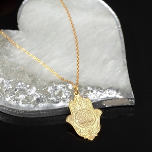 Offre Spéciale Hamsa <span class=keywords><strong>Arbre</strong></span> <span class=keywords><strong>de</strong></span> <span class=keywords><strong>Vie</strong></span> et <span class=keywords><strong>Lotus</strong></span> Pendentif <span class=keywords><strong>Collier</strong></span> Amulette Bijoux Ramadan Festival Cadeau pour Maman Musulmane - Product Image 3