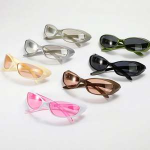 Lunettes de soleil personnalisées avec logo, pour hommes et femmes, style steampunk Y2K, protection UV400, monture petite, œil de chat, lunettes de sport - Product Image 5