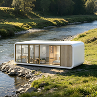 Maison capsule spatiale de luxe de 40 pieds, préfabriquée, type Apple Cabin, maison modulaire à 3 chambres pour complexe hôtelier extérieur et maison d'hôtes de glamping