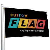 Özel Logo dijital baskı 3X5 Ft çift taraflı polyester afiş logo ile özel baskı iş bayrağı
