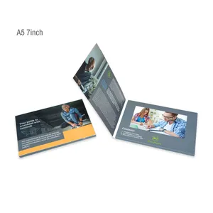 Chinese homemade lcd greeting card invitation screen video brochure flower HD lcd video gift box 7 inch packaging suppliers