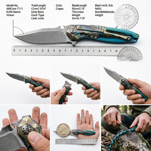 Stainless Steel M390 Serrated Edge Bone Camp Self Defense Durable Impact Tool DIY <strong>Titanium</strong> Alloy Folding Pocket <strong>Knife</strong> - Product Image 6