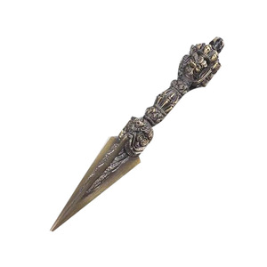 Couteau à thé Da'antang en acier à haute teneur en carbone, finition bronze antique, lame de 4-5,9 pouces, pour gâteau de thé Pu'er, brique de thé noir, accessoire de cérémonie du thé - Product Image 5