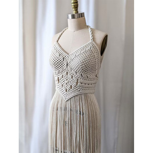 2025 Boho Macrame Beach Dress Handmade <strong>Cover</strong> <strong>up</strong> Bachelorette Burningman Outfit Party Beachwear Shoulder <strong>Wedding</strong> Macrame Dress - Product Image 1