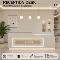 Bureau d'accueil de style minimaliste moderne, adapté aux magasins de détail commerciaux, aux salons proposant des services personnalisés, ODM personnalisé