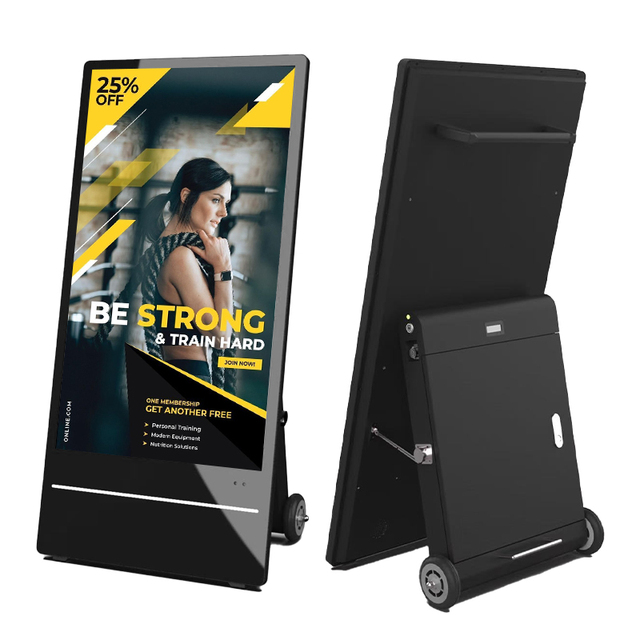 55-Inch Portable Outdoor LCD Display Kiosk Battery-Powered Digital Signage Poster Stand Easy Changeable Indoor Feature IP65 OEM