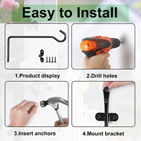 UIYICIL 4 Peças/Caixa Ganchos de Metal para Plantas de Parede e Teto - Suportes de 9,4 Polegadas para Cestas de Flores, Comedouros de Pássaros e Decoração Externa