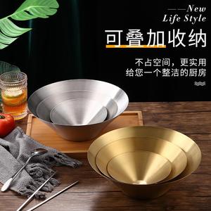 Stainless Steel Salad Bowl Gold 18cm Dishwasher Safe Party Serving Bowl - Product Image 5