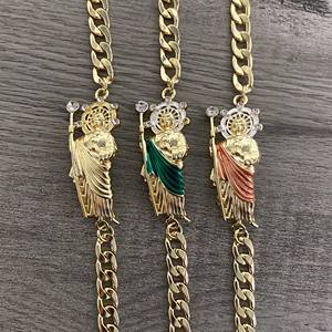 Duyizhao Hip Hop Fashion Personality <span class=keywords><strong>Saint</strong></span> <span class=keywords><strong>Jude</strong></span> Bracelet trois tons Bijoux plaqués or 14k - Product Image 2