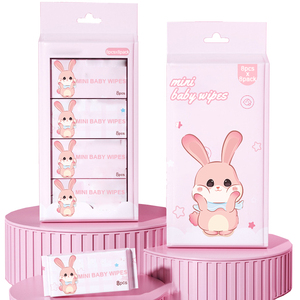 Lingettes humides personnalisables format voyage, lot de 8 paquets, pour le nettoyage du visage et des mains, lingettes pour bébé, mini lingettes - Product Image 3