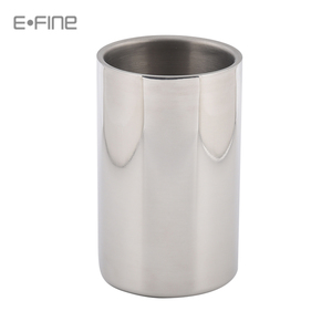Efine <span class=keywords><strong>PU</strong></span> da gói Xô đá thép không gỉ tròn đôi Tường Cách Nhiệt rượu vang mát Sâm banh xô - Product Image 6
