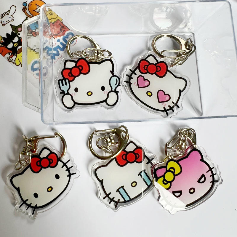 Hello Kitty Acrylic Keychains Kawaii Customizable