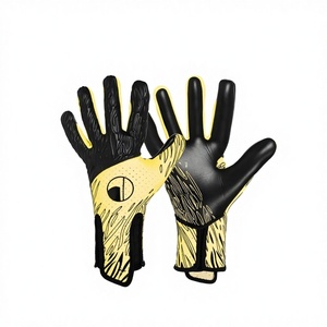 Gants de gardien de but de football professionnels |   Poignée en latex de 4 mm |   Dos respirant |   Sangle de poignet réglable |   Personnalisable |   Unisexe - Product Image 1