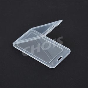 Porta Badge <span class=keywords><strong>Verticale</strong></span> Rigido in Plastica PP Trasparente Completamente Coperto Pronto per la Spedizione - Product Image 3