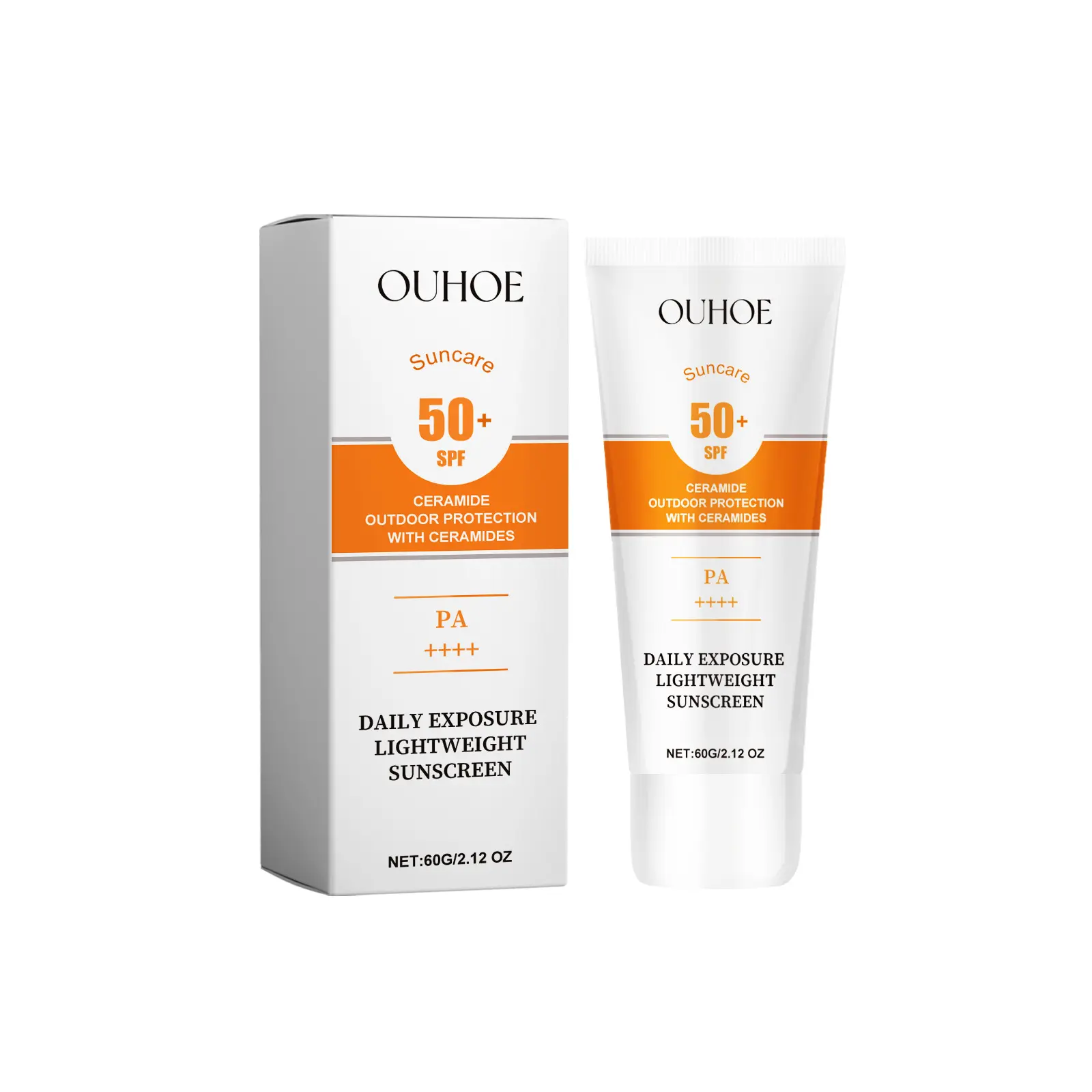 OEM Sensitive Skin Mineral Invisible Sunscreen Lotion SPF 50+ Suncream Gentle Formula Oil Control Sport Sunscreen