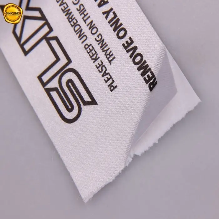 Sinicline new custom printed tear away labels adhesive satin label for swimwear