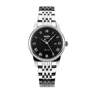 Montres-bracelets en cuir étanches à mouvement à quartz avec grand cadran simple et calendrier pour hommes et femmes - Product Image 2