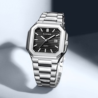 Montre carrée en acier inoxydable LIGE BW8830, prix de gros, pour hommes, lumineuse, luxe, date, classique, montre-bracelet + boîte cadeau