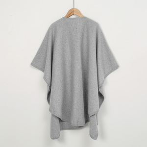 Women Knitted <strong>Wool</strong> Cardigan Coat Ladies Elegant Loose Cape Shawl Solid Color Half Sleeve Poncho Women's Warm Shawl <strong>Wrap</strong> - Product Image 4