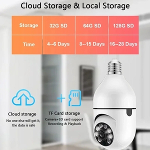 หลอดไฟอัจฉริยะ Tuya Smart Home 2.4G E27 พร้อมกล้องวงจรปิด Wifi ความคมชัดสูง รองรับการบันทึกวิดีโอความปลอดภัยในเวลากลางคืน พร้อมระบบเสียงสองทาง ตรวจจับความเคลื่อนไหวผ่านมือถือ - Product Image 4