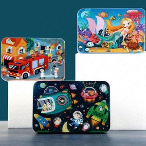 Puzzles en bois pour enfants de 2, 4, 5, 6, 7 ans, garçons et filles, dessins animés, éducatifs, 100 pièces, avec boîte en métal - Product Image 5