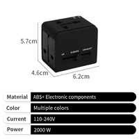 Adaptor Perjalanan Laris Manis Logo Kustom Universal Multi Adaptor 2 USB untuk Perusahaan