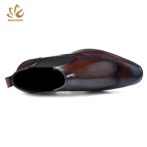 Meilleure vente nouveau chic style Européen mode hommes <span class=keywords><strong>chelsea</strong></span> en cuir véritable <span class=keywords><strong>noir</strong></span> bottes hommes - Product Image 5