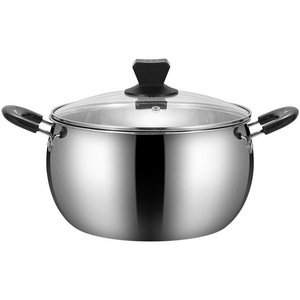 Olla para sopa de acero inoxidable de 3.1-4L de gran capacidad con tapa de vidrio para cocina de inducción de uso doméstico - Product Image 3