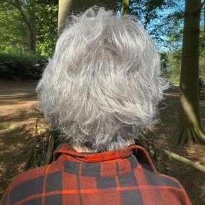 วิกผมผู้หญิงสูงวัยแบบสั้นตรงและหยิกสีเทาขาว ทนความร้อนสูง ผลิตด้วยเครื่องจักร จัดส่งแบบดรอปชิปปิ้ง - Product Image 4