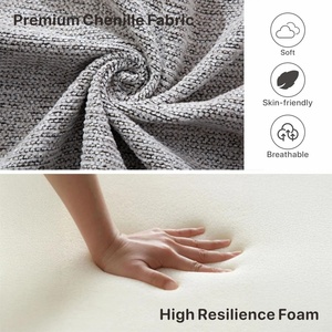 Taburete Nórdico Portátil de Tela Moderna para Cambiar Zapatos, para Uso en <span class=keywords><strong>el</strong></span> Hogar y Hoteles, Tapizado en Chenilla, para Sentarse por Tiempo Prolongado - Product Image 4