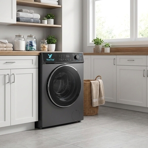 Nouvelle arrivée : Lave-linge frontal 10 kg avec écran LED intelligent, verrouillage enfant et conception économe en énergie pour la lessive familiale (Haute efficacité énergétique) - Product Image 2