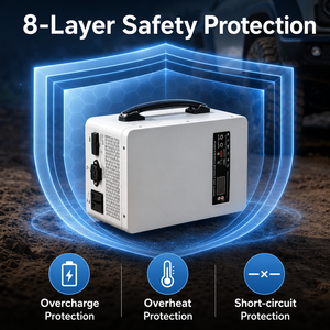 เครื่องแปลงไฟลิเธียมไอออนแบบคลื่นไซน์ดัดแปลง 300W 1000W ชาร์จเร็ว พร้อมเต้ารับไฟฟ้ากระแสตรงและกระแสสลับ สำหรับใช้ในบ้าน ฉุกเฉิน สำรองไฟรถยนต์ คอนโทรลเลอร์ RV พอร์ตจ่ายไฟ ไฟฉาย - Product Image 4