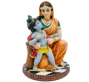 Tượng Tôn giáo bằng nhựa của thần Hindu krishna và yasoda