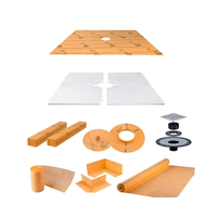 Système de receveur de douche pré-coudé CUPC 48x48 pouces, kit de receveur de douche étanche facile à installer avec rebords et drain intégré