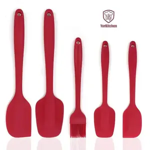 Baking Mixing Cooking Seamless Design Spatulas Set Heat Resistant Silicone Rubber Spatula Set
