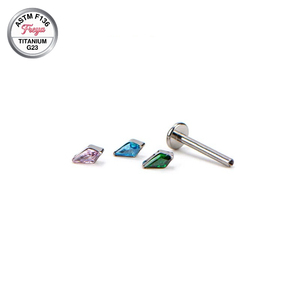 Piercings unisex ASTM F136 para <span class=keywords><strong>labio</strong></span>, labret con rosca interna, <span class=keywords><strong>piercing</strong></span> para nariz, titanio G23, circonita, para oreja y hélice, joyería al por mayor para <span class=keywords><strong>piercing</strong></span> corporal. - Product Image 5