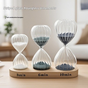 Temporizador de arena acanalado para manualidades de cristal creativas modernas, relojes de arena de 3, <span class=keywords><strong>6</strong></span> y 10 minutos para decoración del hogar - Product Image 3
