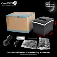 Printer Thermal Profesional 80mm dengan Multi-Interface USB LAN Ethernet 203dpi Kompatibel ESC/POS Tersedia untuk POS