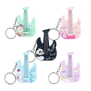 Wholesale Mini Electric Guitar Shaped Keyring Playable String Music Toy Cartoon Animal <b>Backpack</b> For <b>Children</b> Key Accessories - Product Image 1