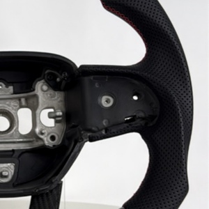 Volant de direction pratique en fibre de carbone perforée et cuir, en promotion, pour Dodge Charger Challenger Hellcat SRT RT - Product Image 4