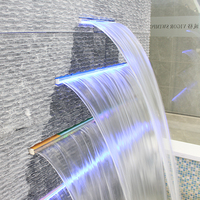 Fuente de agua acrílica de cascada para jardín, hoja de agua para interior, pared de piscina, descenso transparente, agua al aire libre