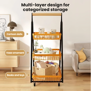 बड़े बहु-परत त्रिभुज मोबाइल भंडारण कार्ट स्थिर कार्बन स्टील फ्रेम रसोई सब्जी आयोजक कार्ट सार्वभौमिक पहियों के साथ - Product Image 4