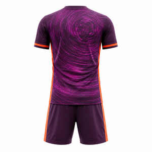 Vêtements d'entraînement pour hommes en gros, uniforme de football fabriqué au Pakistan, 100% polyester respirant, séchage rapide, col en V, manches courtes, équipe personnalisée - Product Image 3