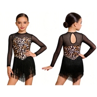 Costume de danse tango pour filles de 6 à 16 ans, robes de danse latine à franges pour spectacle et compétition de danse latine