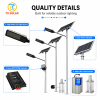 Meilleures ventes, technologie de pointe, lampadaires solaires LED étanches IP65 pour extérieur, panneau solaire 120W, lampadaire solaire LED