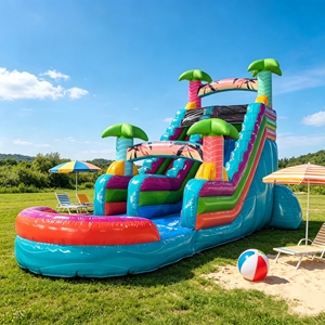 Toboggan aquatique gonflable commercial géant en PVC de haute qualité <span class=keywords><strong>avec</strong></span> <span class=keywords><strong>piscine</strong></span> pour adultes, idéal pour les fêtes en extérieur - Product Image 1