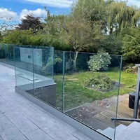 Clôture de piscine HIMOWAY en aluminium avec profil en U, garde-corps en verre pour balcon et terrasse, panneau en verre trempé