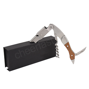 Ouvre-bouteille de <span class=keywords><strong>vin</strong></span> en acajou et en acier inoxydable avec coupe-feuille personnalisé pour les amateurs de <span class=keywords><strong>vin</strong></span> dans une élégante boîte en bois - Product Image 6