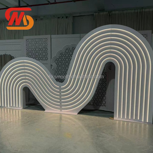 SMOOTH Factory Direct <b>Large</b> Acrylic White Arch 3d Wave Style Backdrop for Wedding - Product Image 5